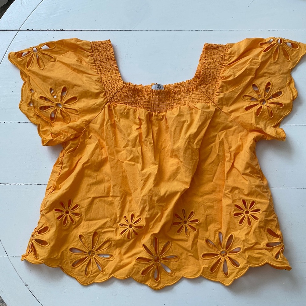 Rails Sonora Cotton-Blend Top, Orange. S